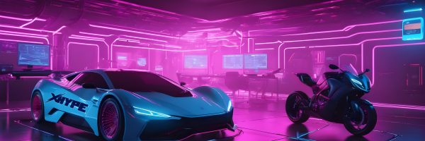 Supercar and Bike with XHYPE logo