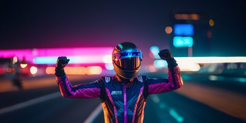 Winning racer with XHYPE helmet